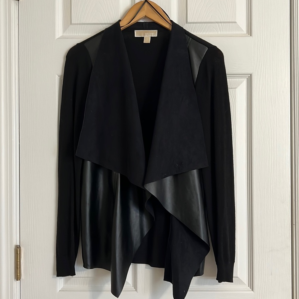 Michael Kors Leather Cardigan